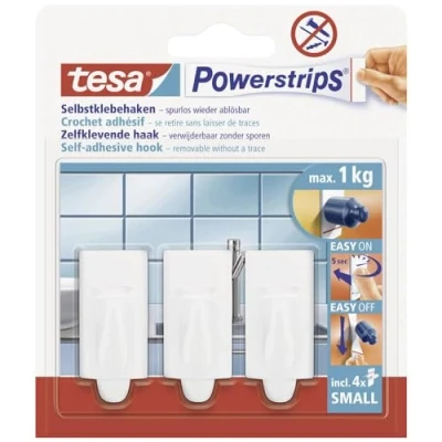Image de tesa Powerstrips crochet, petit, Trend, Blanc