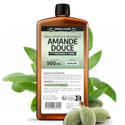 Afbeelding van Zoete amandelolie, 900 ml, 100% natuurlijk, koude druk