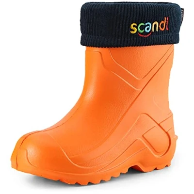 Afbeelding van Ladeheid Kinder Regenlaarzen Gevoerd en Waterdicht Vederlicht EVA LA LMG 763 Scandi Oranje151c/Marineblauw 32