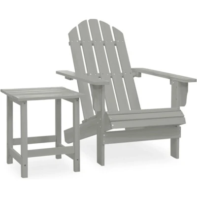 Afbeelding van Tuinstoel Adirondack Met Tafel Massief Vurenhout Grijs 1 /