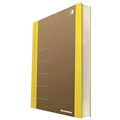 Afbeelding van DONAU LIFE 1370001FSC 1 Notitieblok geruit met organizer, 80 pagina&#039;s, softcover, geel, voor kantoor, school en thuis, als dagboek, bullet journal, schrijfboek, stijlvol design