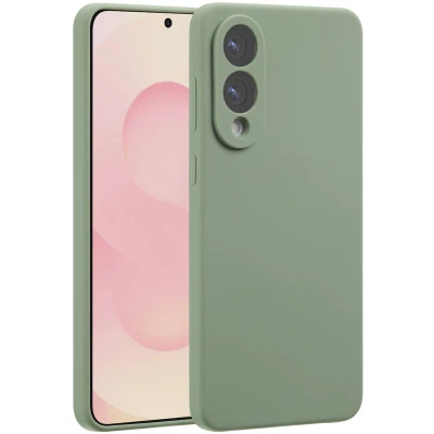 Afbeelding van Accezz Liquid Silicone Backcover met MagSafe voor de Samsung Galaxy S25 Edge Cooper Green