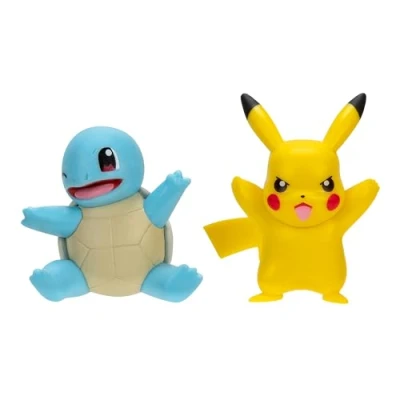 Afbeelding van POKEMON PKW3586 First Partner Squirtle en Pikachu vechtfiguren met authentieke details, meerkleurig, 5,1 cm, 2 stuks