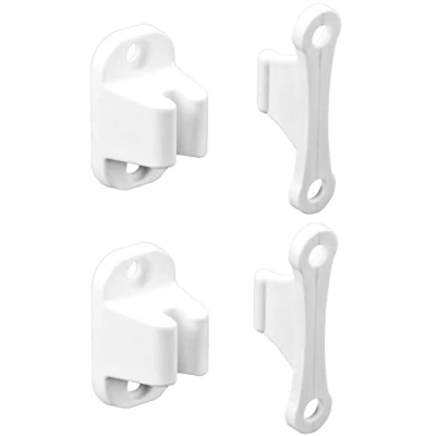 Afbeelding van QWORK® 2 stuks robuuste deurafdichtingen voor campers en campers, wit (schroeven inbegrepen)