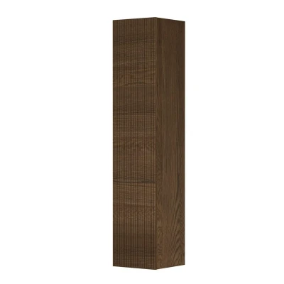Afbeelding van INK Hoge Badkamerkast 36x37x169cm 1 deur verticaal gefreesd Massief eiken chocolate