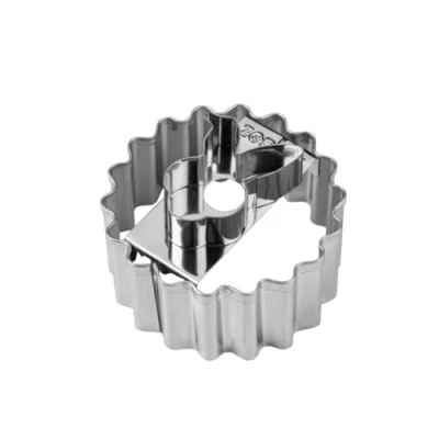 Afbeelding van Zenker Linzer uitsteekvorm konijnenkop van hoogwaardig roestvrij staal voor perfecte koekjes, 2 in 1 design met amandelring en konijnenmotief, vaatwasmachinebestendig, ideaal