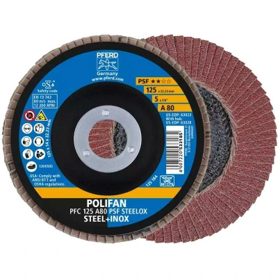 Afbeelding van PFERD 67748125 PFC 125 A 80 PSF STEELOX Lamellenschijf Diameter mm Boordiameter 22.23 RVS, Staal 10 stuk(s)