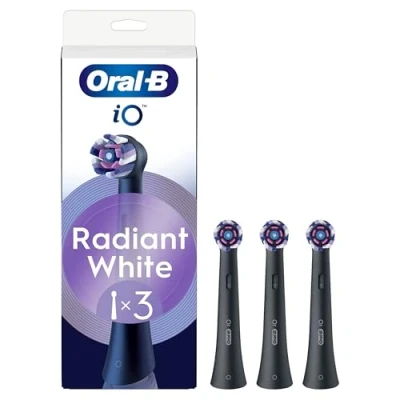 Afbeelding van Oral B, Borstels + opzetstukken, B iO Series Radiant White Replacement Brush Heads Black 3 count (3 x)