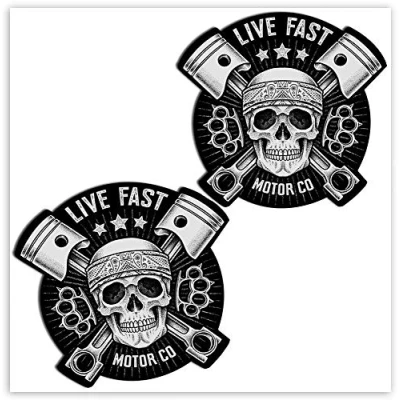 Afbeelding van Skino Eu® Set van 2 pvc gelamineerde stickers voor auto, motorfiets, fiets, laptop, cadeau B 41