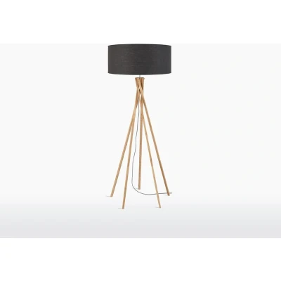 Afbeelding van GOOD&amp;MOJO Vloerlamp Kilimanjaro Donkergrijs/Bamboe Ø60cm Grijs