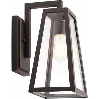 Afbeelding van Kichler LED Wand Buitenlamp Delison 1X E27 Max 60W IP44 Dimbaar Rubbed Bronze