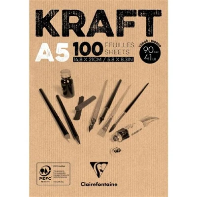 Afbeelding van 96544C Kraft Bruin A5 100F 90g
