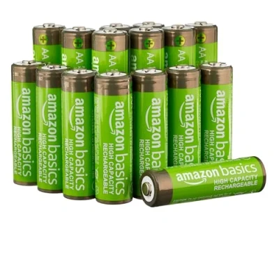 Afbeelding van Amazon Basics NiMh oplaadbare AA batterijen, hoge capaciteit, 2400 mAh, 16 stuks