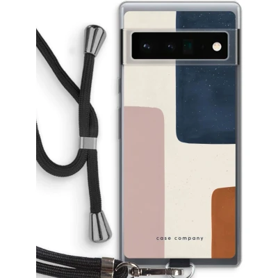 Afbeelding van Case Company® hoesje met Koord geschikt voor Google Pixel 6 Pro Geo #5 Telefoonhoesje Zwart Bescherming aan alle Kanten en Over de Schermrand