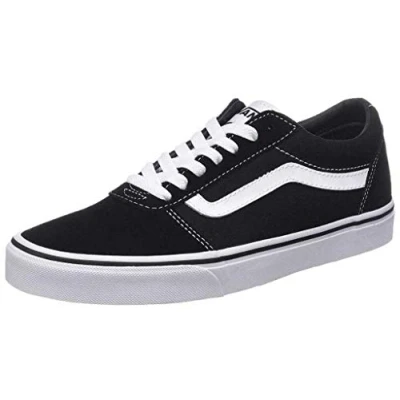 Afbeelding van Vans Ward Herensneakers, Zwart Suede Canvas Wit Auto
