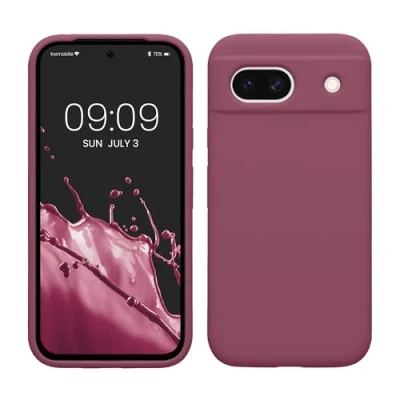 Afbeelding van kwmobile telefoonhoesje geschikt voor Google Pixel 8a Hoesje met siliconen coating Smartphone case in orchidee paars
