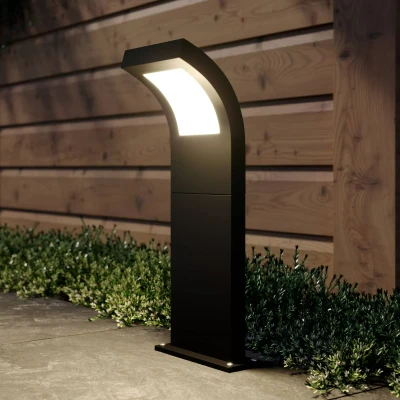 Afbeelding van Arcchio LED buitenlamp 1licht aluminium, polycarbonaat H: 60 cm grafietgrijs (RAL 840 M), opaalwit Inclusief lichtbron