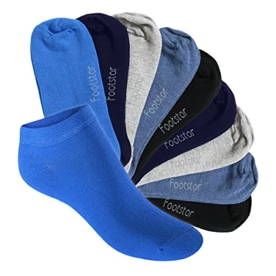 Afbeelding van Footstar 10 paar sportsokken voor kinderen Sneak it! Korte sokken meisjes en jongens, Jeans kleuren