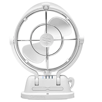 Afbeelding van Seekr Sirocco II, 7010CAWBX, 3 snelheden, 360 graden luchtstroom, directe draad gimbalventilator, 125/185 CFM, 12/24 V, wit, 17,8 cm lemmet
