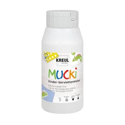Afbeelding van KREUL MUCKI 24392 Handdoeklijm voor kinderen, 750 ml, wasbare speciale lijm kinderen decoupagetechniek met gevoelige eigenschappen