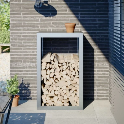 Afbeelding van vidaXL Haardhoutrek 60x40x100 cm gegalvaniseerd staal