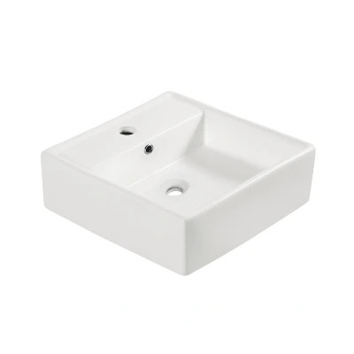 Afbeelding van Wiesbaden Larx waskom 38,5 x 13 cm keramiek glans wit