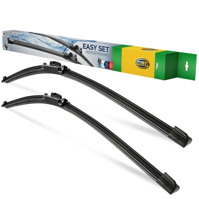 Afbeelding van Ruitenwisser Hella Easy Set Oe 9XW 358 164 041 Voor Flat blade wisserblad MERCEDES BENZ: C Class Coupe, SLK, CLK AUDI: A6 C6 Saloon