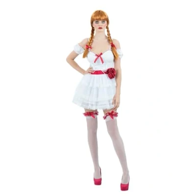 Afbeelding van Smiffy&#039;s Pop Kostuum Annabelle Living Doll Vrouw Wit / Beige Large Halloween Verkleedkleding