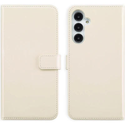 Afbeelding van Selencia Hoesje Geschikt voor Samsung Galaxy A16 (5G) Met Pasjeshouder Echt Lederen Bookcase beige