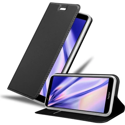 Afbeelding van Cadorabo Hoesje geschikt voor Honor 7X in CLASSY ZWART Beschermhoes met magnetische sluiting, standfunctie en kaartvakje Book Case Cover Etui
