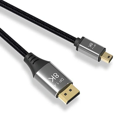 Afbeelding van YIWENTEC Mini DP naar DisplayPort kabel 8K (7680x4320) @ 60Hz 4K 144Hz 1.4 bidirectionele overdracht (2m)