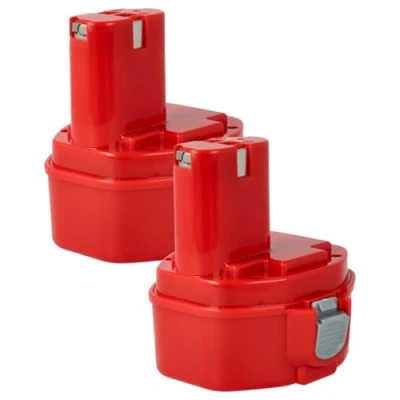 Afbeelding van vhbw 2 x NiMH accu 1500 mAh (14,4 V) voor elektrisch gereedschap Powertools Tools Makita 6228DWBE, 6228DWE, 6233D, 6233DWAE, 6233DWBE, 6236DWBE