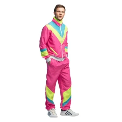 Afbeelding van Boland Trainingspak Retro dude neonroze (XL) Volwassenen Hippie 80&#039;s &amp; 90&#039;s Disco