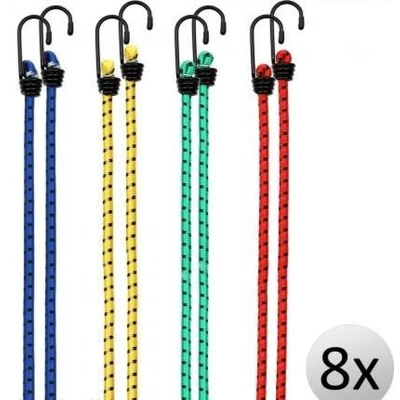 Afbeelding van 8 x Rubberen Bagagespin met haken 40 100 cm mm Ø