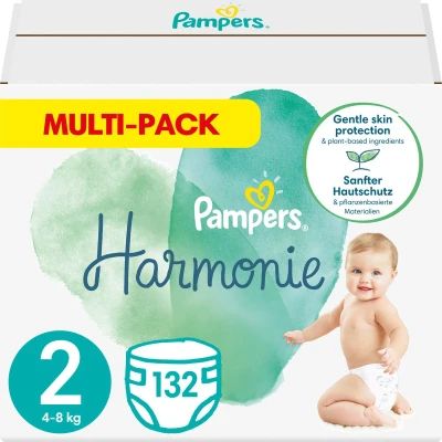 Afbeelding van Pampers Harmonie Maat 2 (4kg 8kg) 132 Luiers Multi Pack