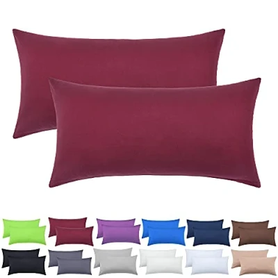 Afbeelding van NatureMark Jersey kussenhoes, Öko Tex gecertificeerd gecertificeerd, katoen, bordeauxrood, 40 x 80 cm, set van 2