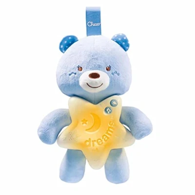 Afbeelding van Chicco Nachtlamp Met Geluid Beer Junior 27 Cm Polyester Blauw