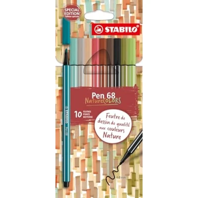 Afbeelding van STABILO 68 NatureColors Premium viltstiften met 10 verschillende kleuren, stuks