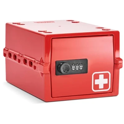 Afbeelding van Lockabox Mini™ Medi Red Hoogwaardige afsluitbare medicijnbox lichte en hygiënische combinatiebox van 3 liter BPA vrij