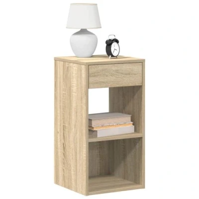 Image de vidaXL Tables de chevet avec tiroir 2 pcs chêne sonoma 35x34x66,5 cm858718