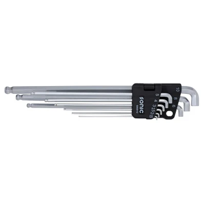 Afbeelding van SONIC 600912 Haakse schroevendraaierset 1.5mm, 2mm, 2.5mm, 3mm, 4mm, 5mm, 6mm, 8mm, 10mm Chroom vanadium staal 9