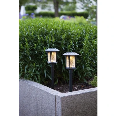 Afbeelding van Solar Priklamp Zwart Set van 2 32CM Zonne Energie