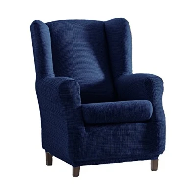 Afbeelding van Eysa Aquiles elastische banksprei vleugelfauteuil kleur 03 blauw, polyester katoen, 70 90cm/60 80cm/90 110 cm