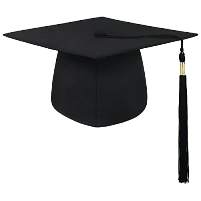 Afbeelding van BROADREAM Bachelor doctoraal hoed, afstudeerhoed, afstuderen student, studiehoed, universiteit, zwart