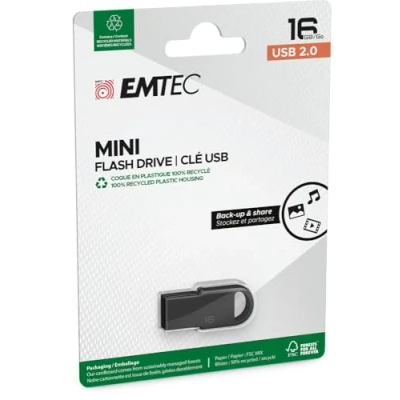 Afbeelding van USB FlashDrive 16GB EMTEC D250 Mini (Black)