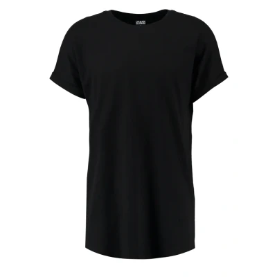 Afbeelding van Urban Classics LONG Shaped Turnup Tshirt basic, Heren, Maat: Small, Black
