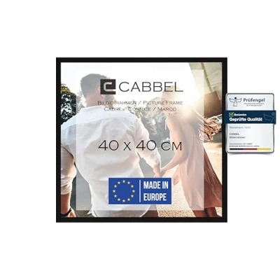 Afbeelding van CABBEL Fotolijst stabiele mdf houten lijst, onbreekbaar plexiglas, om op te hangen, ideaal voor foto&#039;s/afbeeldingen/collage, zwart, 40 x cm