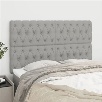 Afbeelding van vidaXL Hoofdborden 4 st 72x7x78/88 cm stof lichtgrijs