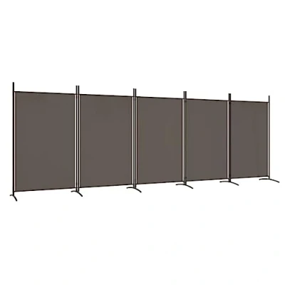 Image de vidaXL Cloison de séparation 5 panneaux Anthracite 433x180 cm Tissu