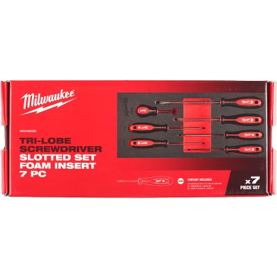 Afbeelding van MILWAUKEE 4932492395 schroevendraaierset sleuf in foam inlay 7 delig